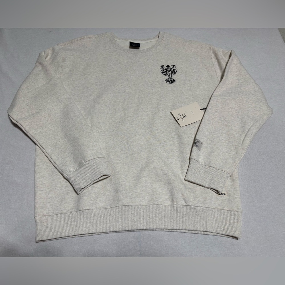 Men’s NWT RVCA Invisible Man Sweatshirt Benj x ATK collection Oatmeal Heather XL